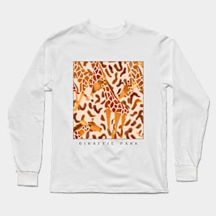 Giraffic Park Fun Abstract Animal Print Long Sleeve T-Shirt